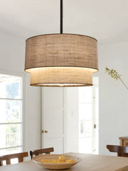 Dumora Double Fabric Drum Pendant Lamp
